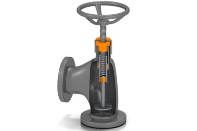 Zawór zatrzymujący ze śrubą napędową dryspin®, łożyskami ślizgowymi iglidur® i pierścieniem tłokowym