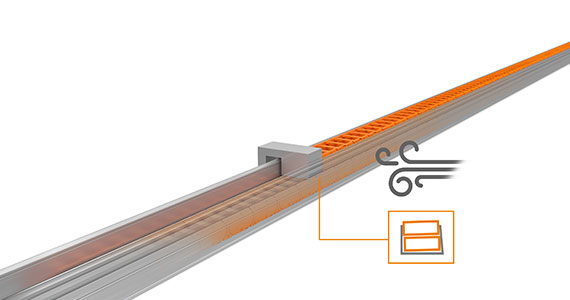 Parcie wiatru przy długich drogach przesuwu