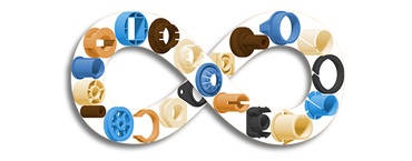 Różne, specjalne łożyska dostosowane przez firmę igus® do konkretnych wymagań