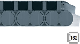 e-prowadnik z listwami poprzecznymi na każdym ogniwie