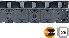 e-chain® z drążkami poprzecznymi w każdym ogniwie