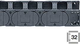 e-chain® z drążkami poprzecznymi w każdym ogniwie