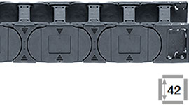 e-chain® z drążkami poprzecznymi w każdym ogniwie