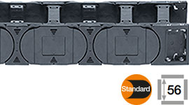 e-chain® z drążkami poprzecznymi w co drugim ogniwie.