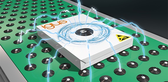 Elektrostatycznie przewodzące łożyska transferowe od igus®