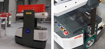 DTS firmy Knapp z osiami z paskami zębatymi drylin® ZLW na platformie podnoszącej