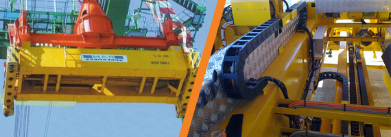 Prowadniki kablowe do chwytni (spreaderów)