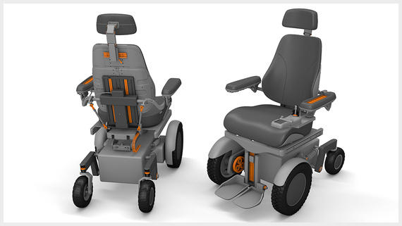 Wózek inwalidzki z produktami igus