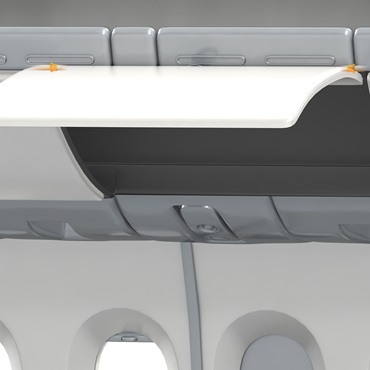 Wnętrze samolotu: łożyska ślizgowe iglidur w drzwiach przedziału bagażowego