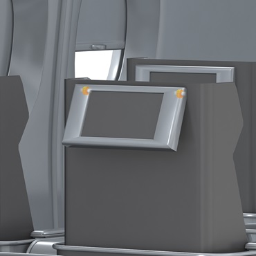 Wnętrze samolotu: łożyska ślizgowe iglidur w mocowaniach dla tabletów
