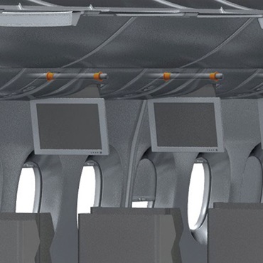 Wnętrze samolotu: łożyska ślizgowe iglidur w monitorach telewizyjnych