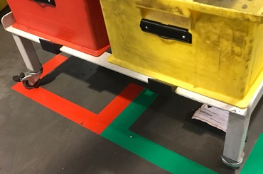 Oznakowanie podłogi i ograniczniki dla pojemników