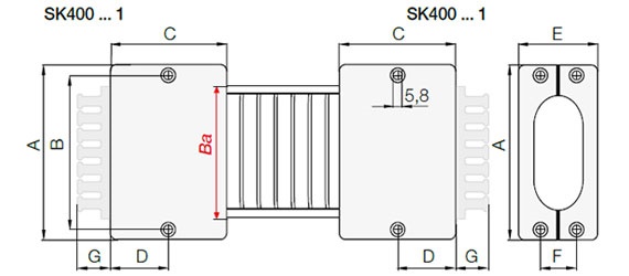 Rysunek uchwytu montażowego SK40 e-skin