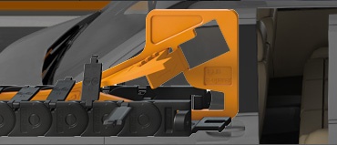 e-prowadnik obok opon samochodowych