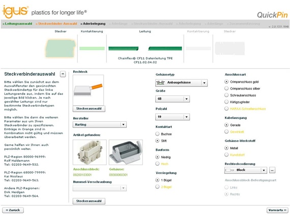 Konfigurator złączy i przewodów QuickPin 2.0