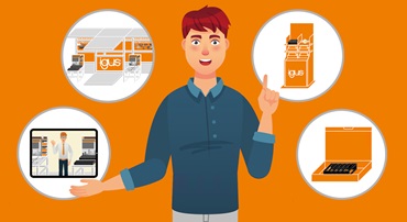 Oferty usług: wirtualne targi, wystawy na miejscu, przykładowe ekspozycje igus, niestandardowe zestawy próbek