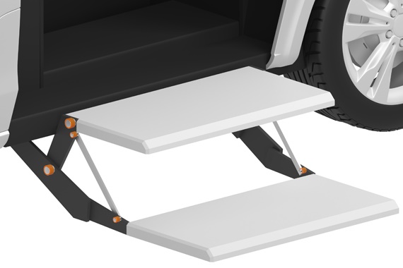 Stopień z łożyskami ślizgowymi iglidur